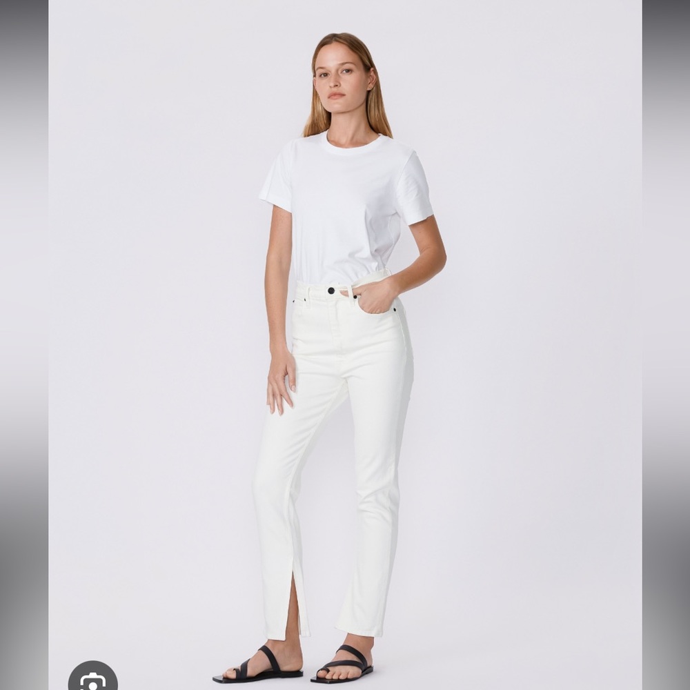 SLVRLAKE Denim Beatnik Slim Straight Split Hem Jeans